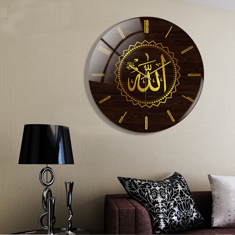 Allah acrylic wall clock in a styled room